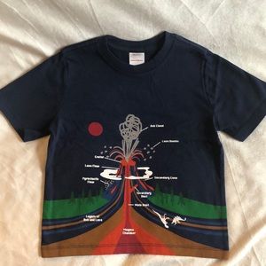 Hanna Andersson boys size 4 Navy blue Volcano graphic tee - Brand New!